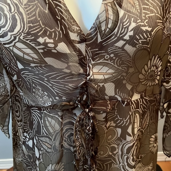 4/$20 Sheer Top with Waist Cinch string and butterfly Sleeves - Picture 2 of 6